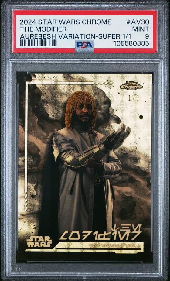 2024 Topps Chrome Star Wars #AV30 The Modifier Aurebesh Variation-Super 1/1