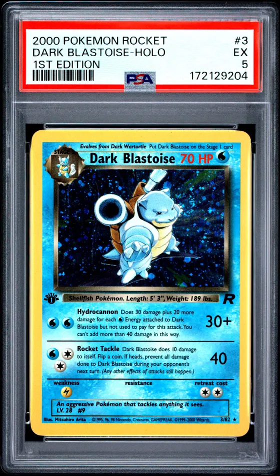 2000 Pokemon Rocket #3 Dark Blastoise-Holo 1st Edition